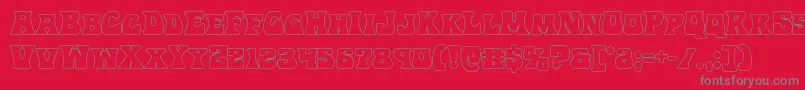 Hippocketout Font – Gray Fonts on Red Background
