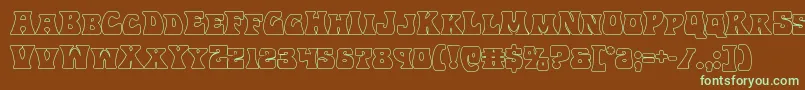 Hippocketout Font – Green Fonts on Brown Background