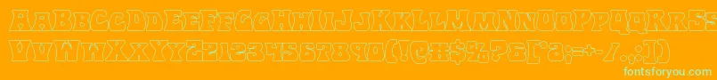 Hippocketout-Schriftart – Grüne Schriften auf orangefarbenem Hintergrund