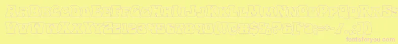 Hippocketout-fontti – vaaleanpunaiset fontit keltaisella taustalla