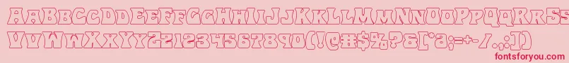 フォントHippocketout – ピンクの背景に赤い文字