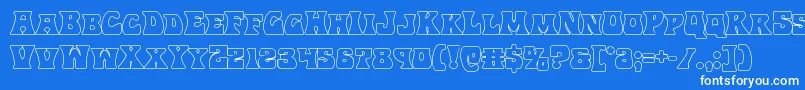 Hippocketout Font – White Fonts on Blue Background