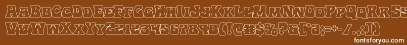 Hippocketout Font – White Fonts on Brown Background