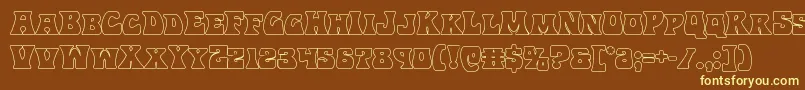 Шрифт Hippocketout – жёлтые шрифты на коричневом фоне