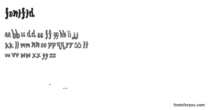 Czcionka Fontftd – alfabet, cyfry, specjalne znaki
