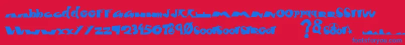 Fontcity Font – Blue Fonts on Red Background