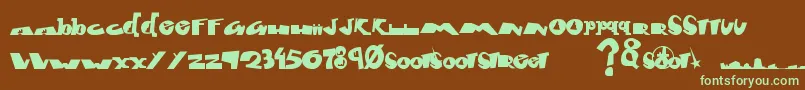 Fontcity-Schriftart – Grüne Schriften auf braunem Hintergrund