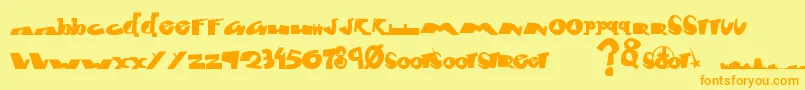 フォントFontcity – オレンジの文字が黄色の背景にあります。