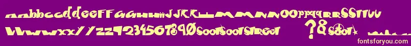 Fontcity-Schriftart – Gelbe Schriften auf violettem Hintergrund