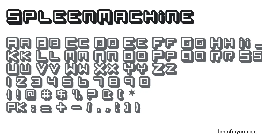 A fonte SpleenMachine – alfabeto, números, caracteres especiais
