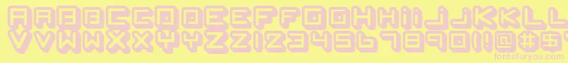 SpleenMachine-fontti – vaaleanpunaiset fontit keltaisella taustalla