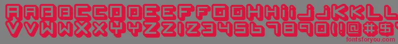 SpleenMachine-Schriftart – Rote Schriften auf grauem Hintergrund