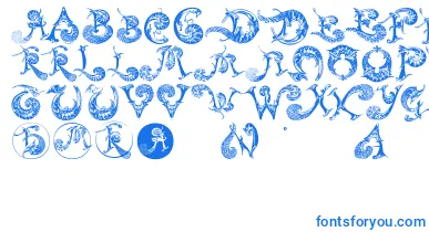 Schnoerkelcaps font – Blue Fonts