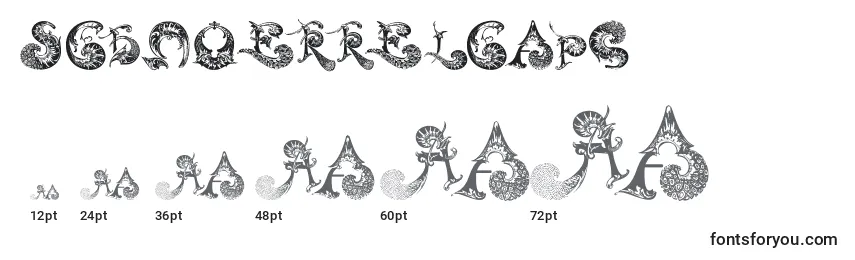 Größen der Schriftart Schnoerkelcaps