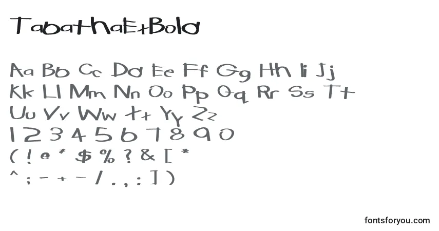A fonte TabathaExBold – alfabeto, números, caracteres especiais