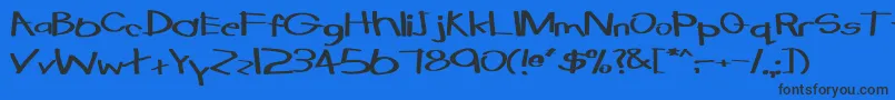 TabathaExBold Font – Black Fonts on Blue Background