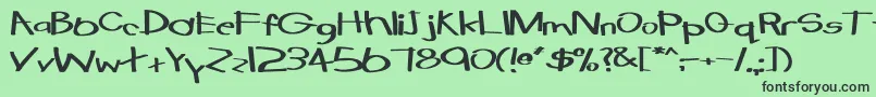 TabathaExBold-fontti – mustat fontit vihreällä taustalla