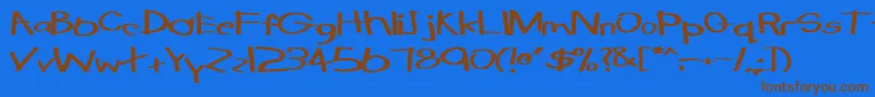 TabathaExBold Font – Brown Fonts on Blue Background