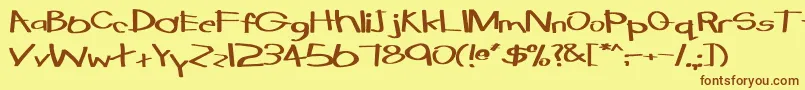 TabathaExBold Font – Brown Fonts on Yellow Background