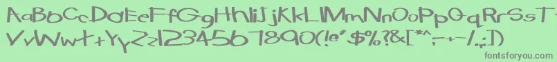 フォントTabathaExBold – 緑の背景に灰色の文字