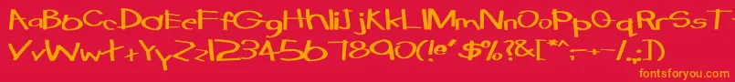 TabathaExBold Font – Orange Fonts on Red Background