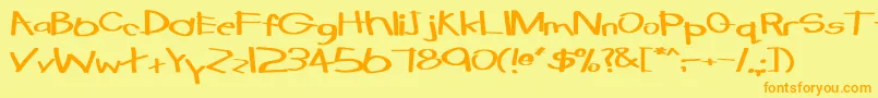 TabathaExBold Font – Orange Fonts on Yellow Background