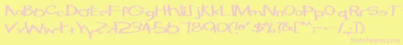 TabathaExBold-Schriftart – Rosa Schriften auf gelbem Hintergrund