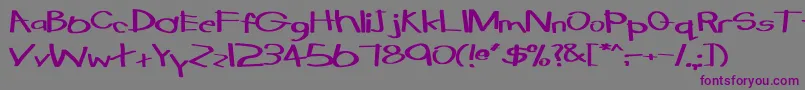 フォントTabathaExBold – 紫色のフォント、灰色の背景
