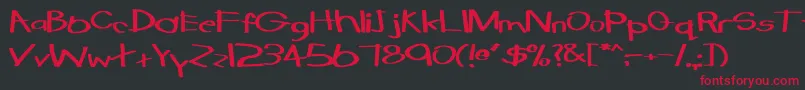 TabathaExBold Font – Red Fonts on Black Background