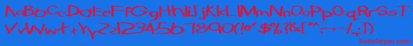 TabathaExBold Font – Red Fonts on Blue Background