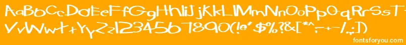 TabathaExBold-Schriftart – Weiße Schriften auf orangefarbenem Hintergrund