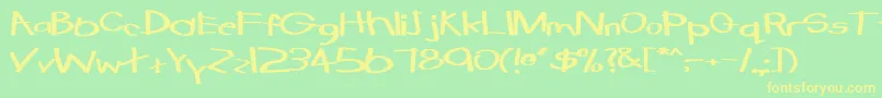 TabathaExBold-fontti – keltaiset fontit vihreällä taustalla