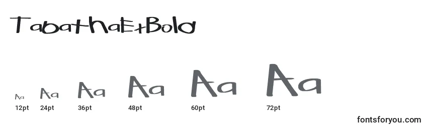 TabathaExBold Font Sizes