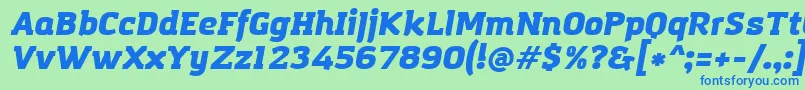 AmazingGroteskUltraItalic Font – Blue Fonts on Green Background
