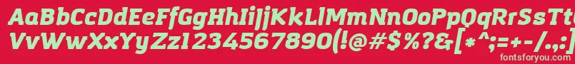 Czcionka AmazingGroteskUltraItalic – zielone czcionki na czerwonym tle