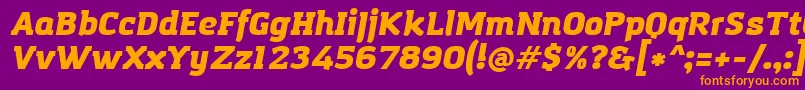 フォントAmazingGroteskUltraItalic – 紫色の背景にオレンジのフォント