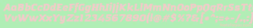 Fonte AmazingGroteskUltraItalic – fontes rosa em um fundo verde