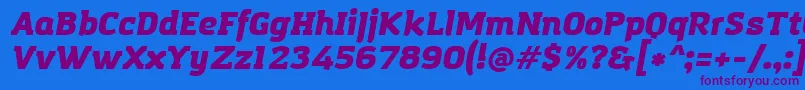 AmazingGroteskUltraItalic Font – Purple Fonts on Blue Background