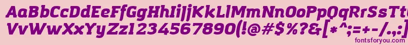 Fonte AmazingGroteskUltraItalic – fontes roxas em um fundo rosa