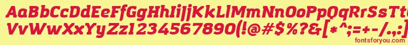 fuente AmazingGroteskUltraItalic – Fuentes Rojas Sobre Fondo Amarillo