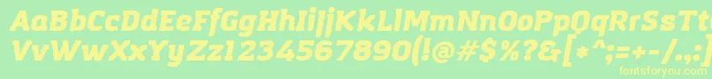 AmazingGroteskUltraItalic Font – Yellow Fonts on Green Background