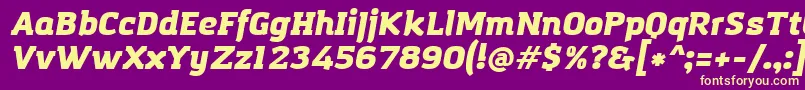 フォントAmazingGroteskUltraItalic – 紫の背景に黄色のフォント