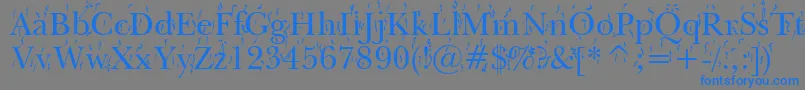 Weitere Informationen zur FiestaWin95-Schriftart FiestaWin95-Schriftart – Blaue Schriften auf grauem Hintergrund