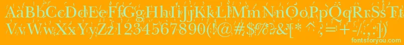 More about FiestaWin95 Font FiestaWin95 Font – Green Fonts on Orange Background