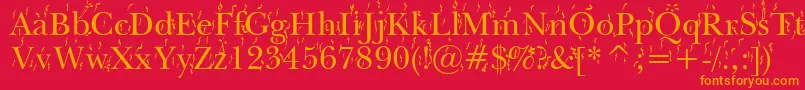 FiestaWin95 Font – Orange Fonts on Red Background