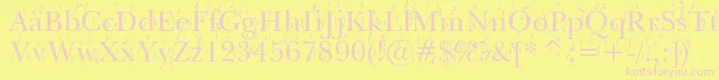 FiestaWin95 Font – Pink Fonts on Yellow Background