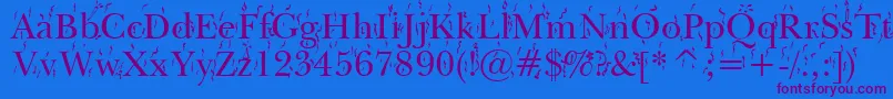 FiestaWin95 Font – Purple Fonts on Blue Background