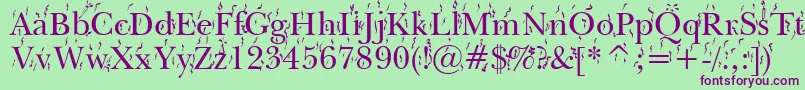 FiestaWin95 Font – Purple Fonts on Green Background