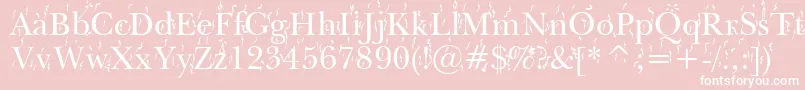 Saiba mais sobre a fonte FiestaWin95 Fonte FiestaWin95 – fontes brancas em um fundo rosa