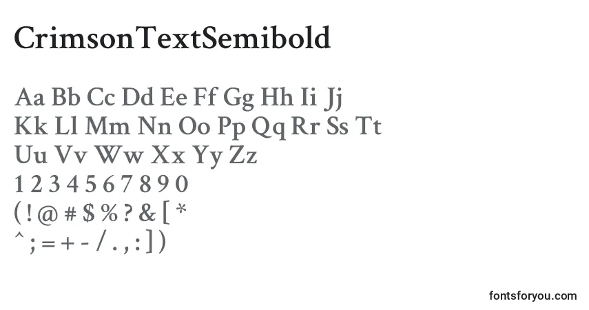 Fuente CrimsonTextSemibold - alfabeto, números, caracteres especiales